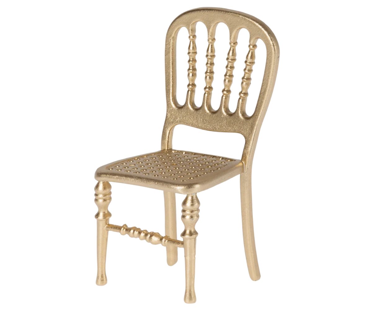 Gold Mouse Size Dinning Chair | Dollhouse Miniatures