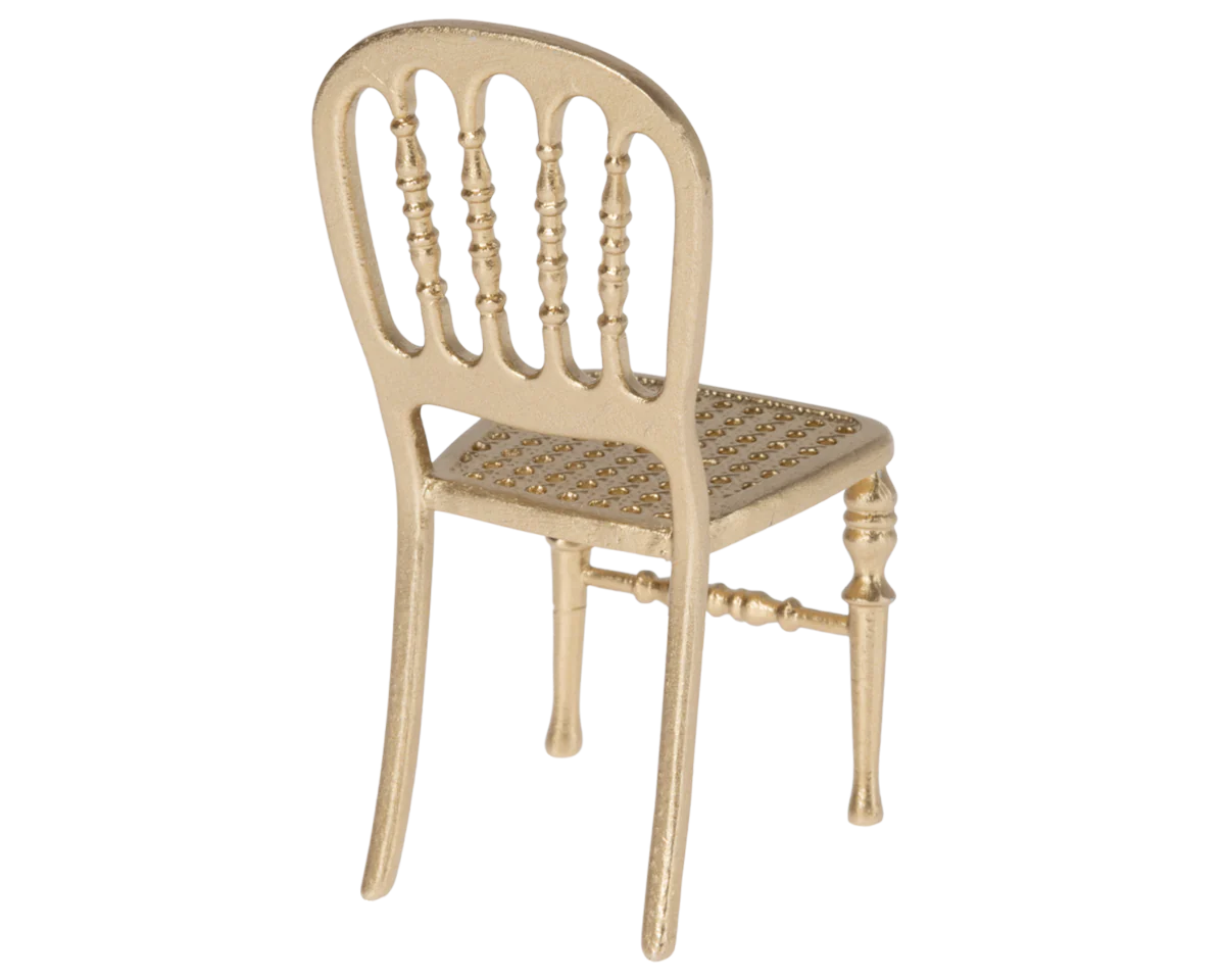 Gold Maileg Mouse Chair | Dollhouse Miniatures
