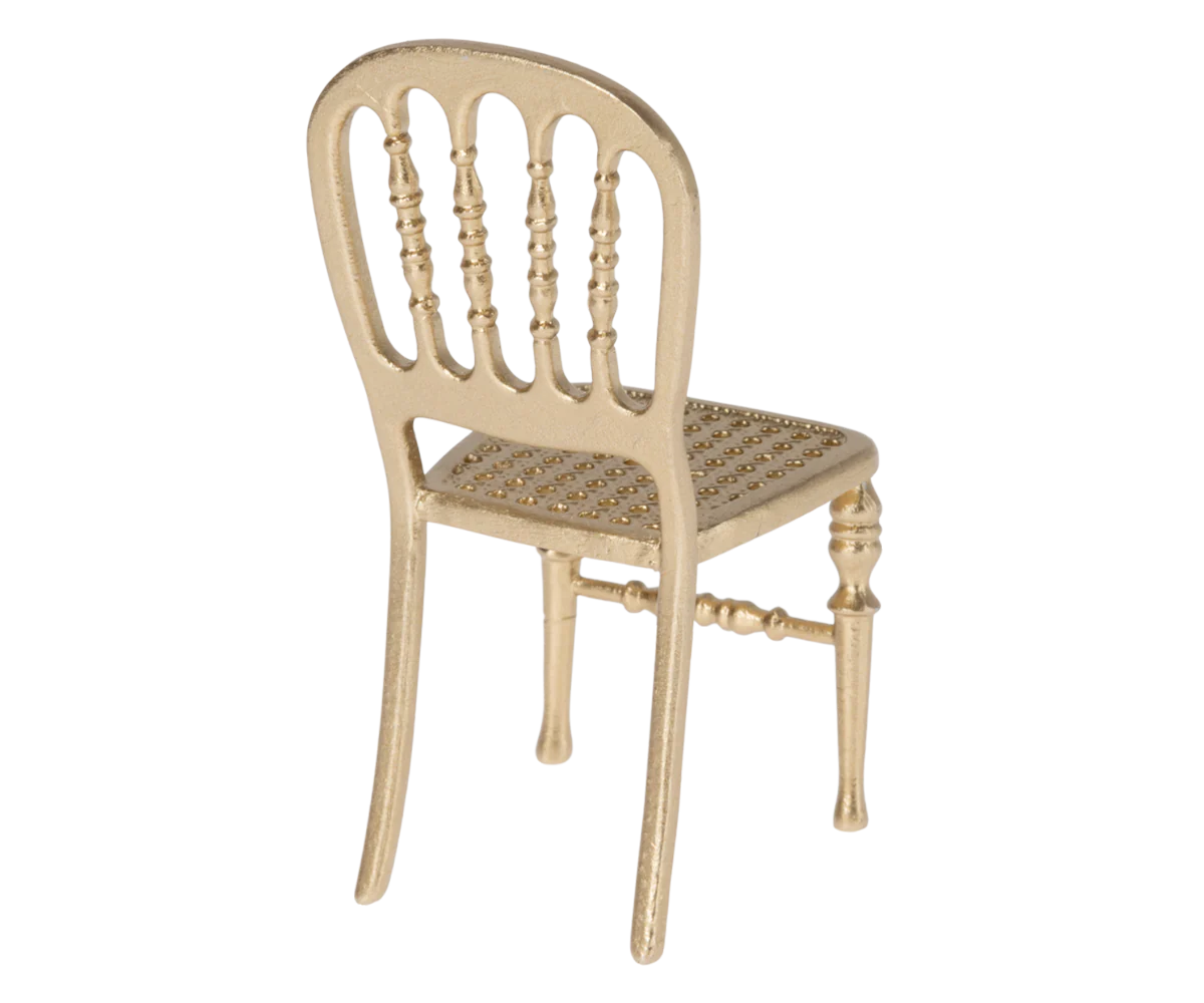 Gold Maileg Mouse Chair | Dollhouse Miniatures