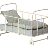 Maileg Cot Bed Micro Blue | Dollhouse Accessories