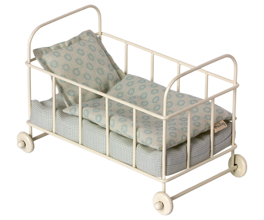 Maileg Cot Bed Micro Blue | Dollhouse Accessories