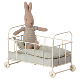 Maileg My Rabbit in Micro Cot Blue | Dollhouse Accessories