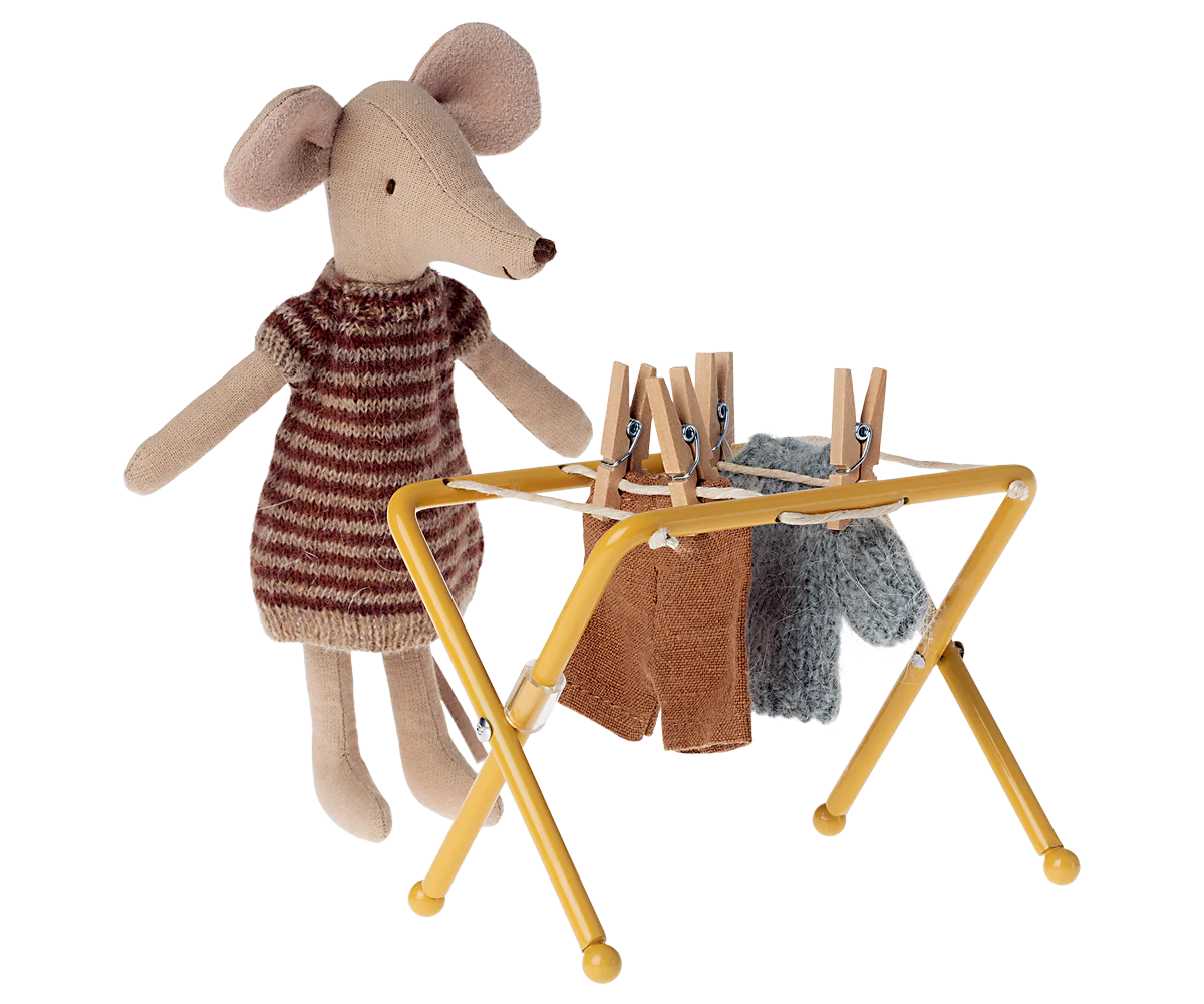 Maileg Mouse size drying rack with mini pegs | Dollhouse Miniature Furniture