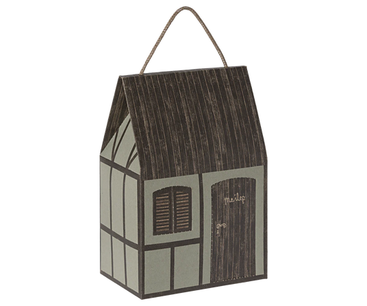 Maileg Mint House gift bag with opening window and door | collectable heirloom toys