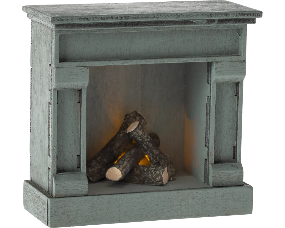 Maileg Fireplace, Mouse - Blue