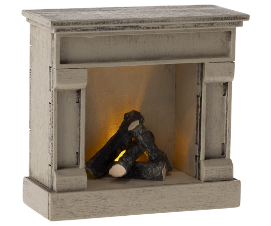 Maileg Fireplace, Mouse - Off white