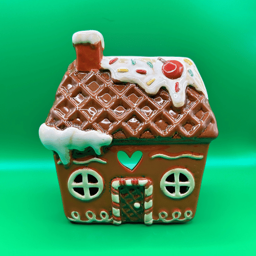 Ceramic gingerbread cottage for a tealight or battery fairy lights | Christmas Gifting