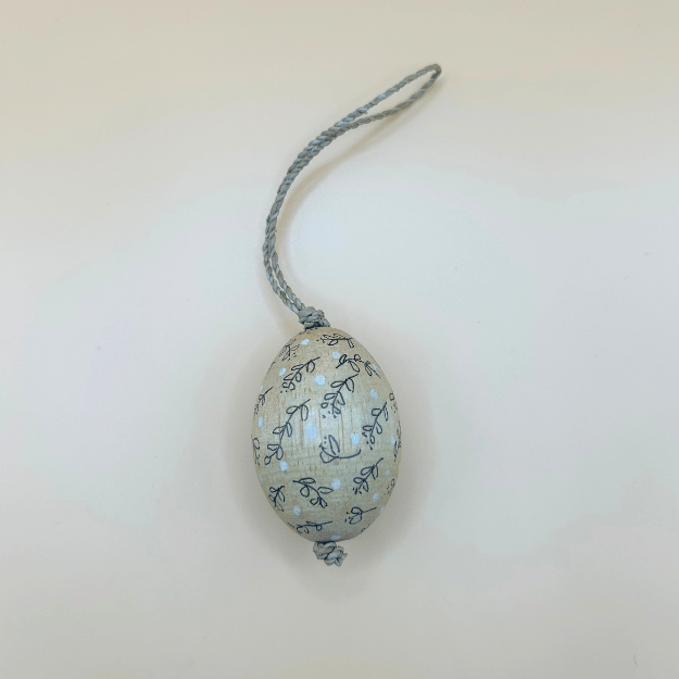 Hanging Wooden Egg - Leaves