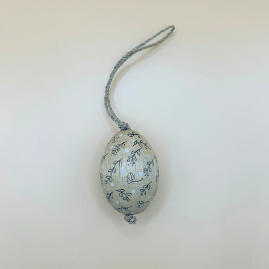 Hanging Wooden Egg - Leaves