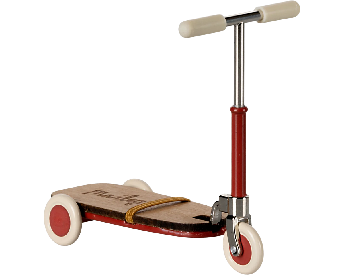 Maileg Kick Board, Mouse - Red | Dollhouse Miniatures