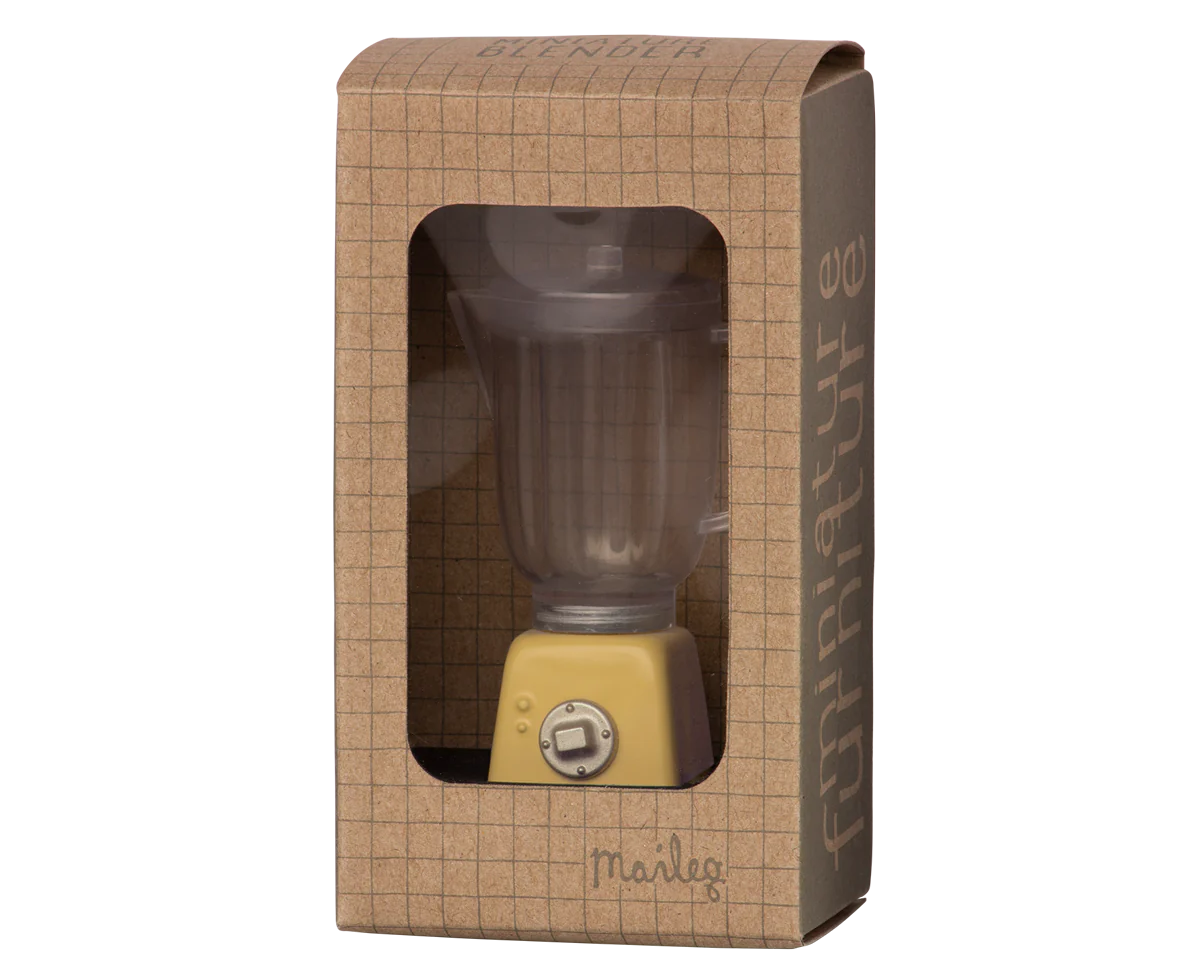 Maileg Miniature Blender in yellow in box - Collectable Dollhouse Miniatures