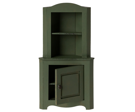 Maileg Miniature Corner Cabinet in dark Green | Collectable Dollhouse Furniture