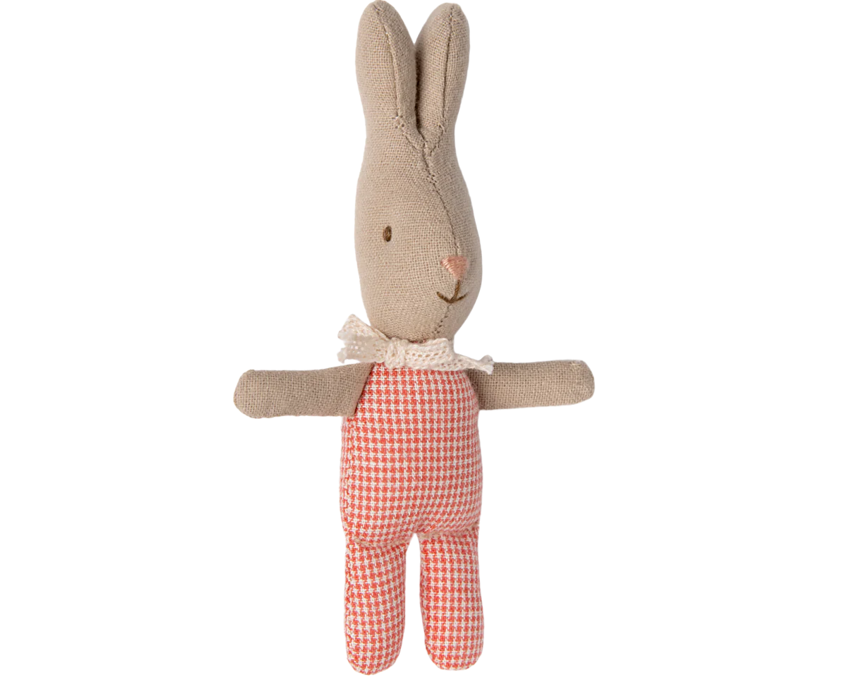 Maileg Rabbit, My - Red check | Maileg UK
