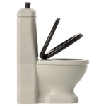 White mouse size toilet with opening black toilet seat | Maileg UK