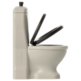 White mouse size toilet with opening black toilet seat | Maileg UK