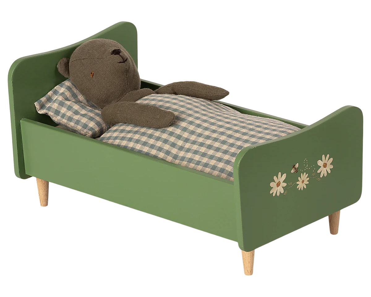 Wooden bed, Teddy dad - Dusty Green