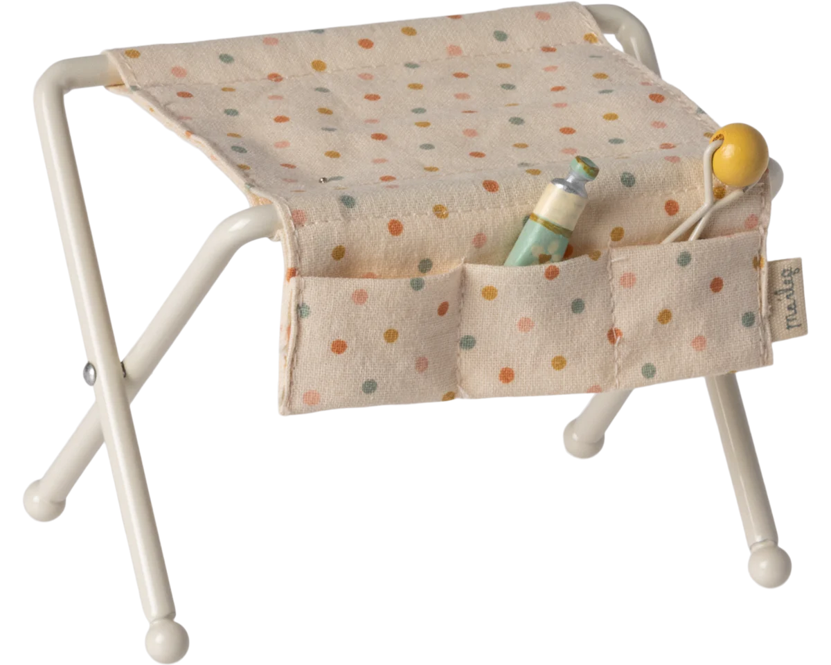 Maileg Nursery table, Baby mouse - Off white | Dollhouse Furniture