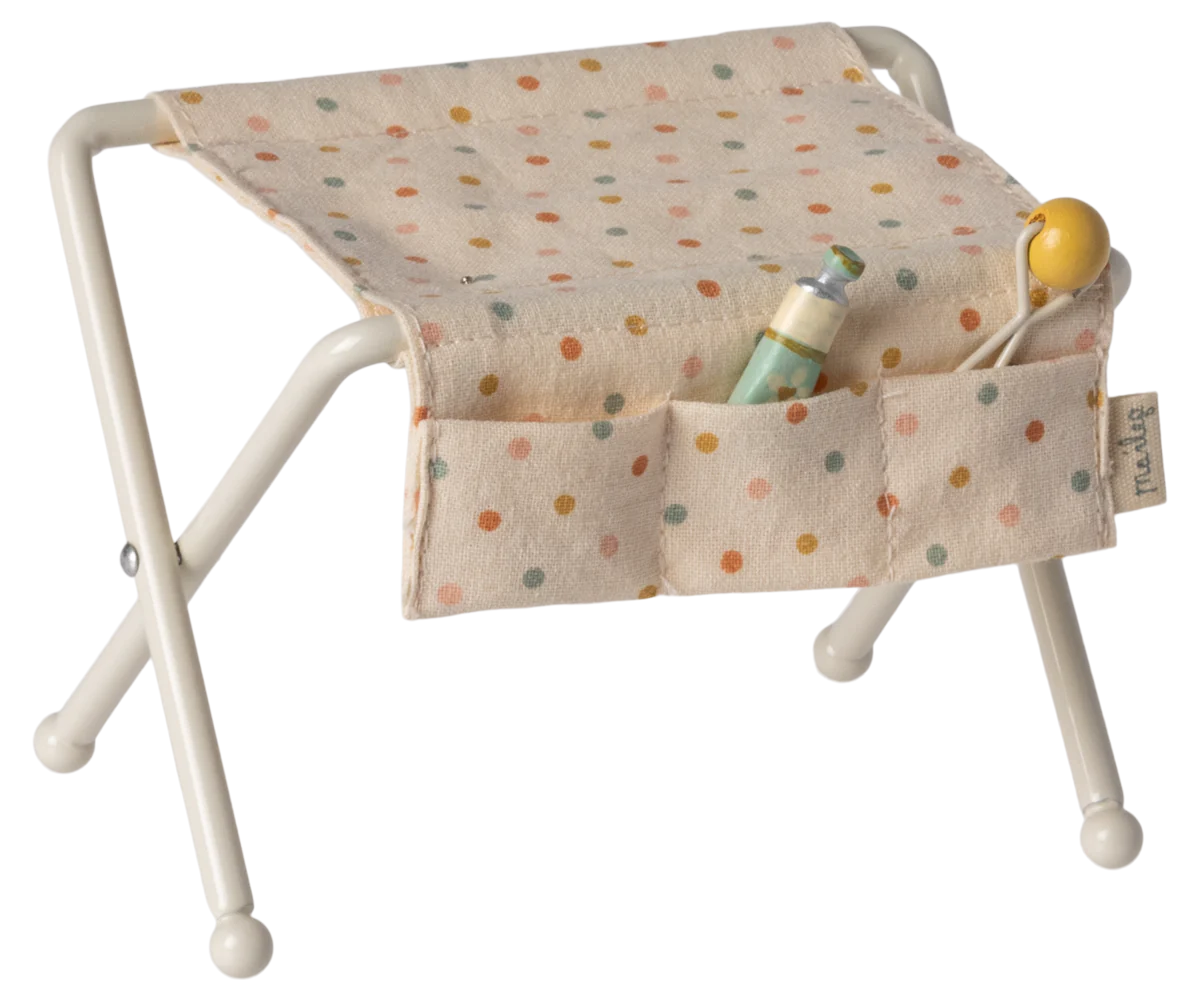 Maileg Nursery table, Baby mouse - Off white | Dollhouse Furniture