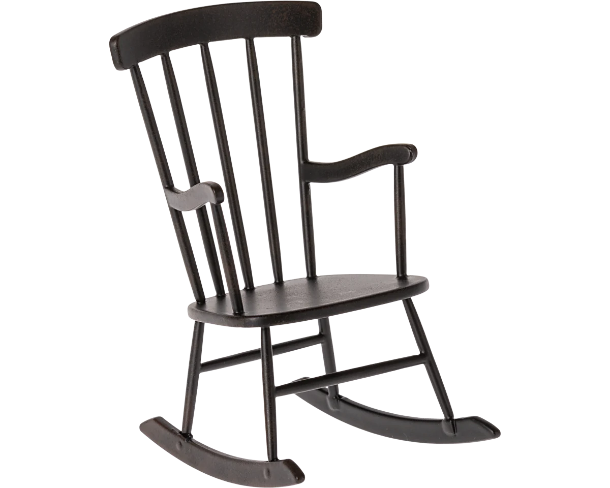 Maileg Rocking Chair Mini Anthracite | Dollhouse Accessories
