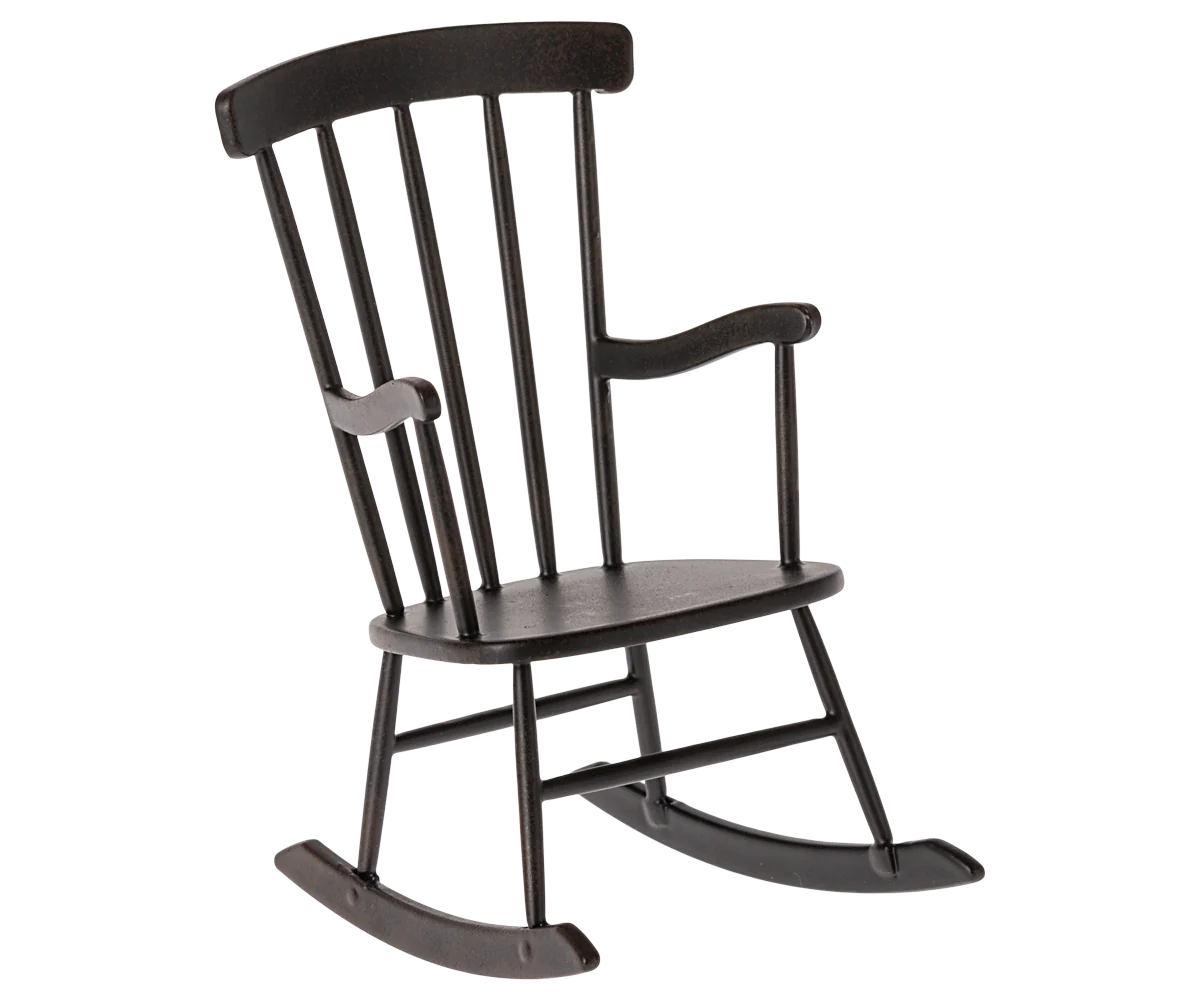 Maileg Rocking Chair Mini Anthracite | Dollhouse Accessories