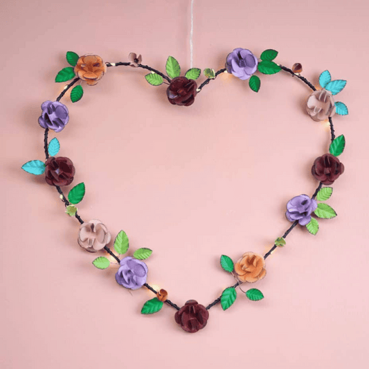 Rose Heart Wreath - indoor/outdoor battery powered