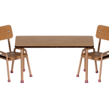 Maileg Table and Chair Set, Mouse - Dark Powder | Dollhouse Furniture