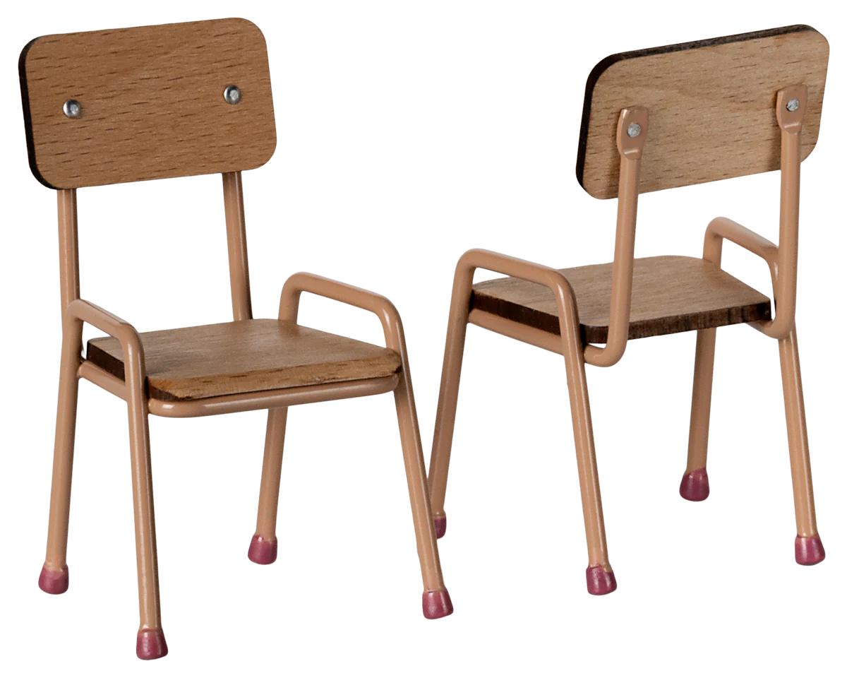 Maileg Table and Chair Set, Mouse - Dark Powder | Dollhouse Furniture