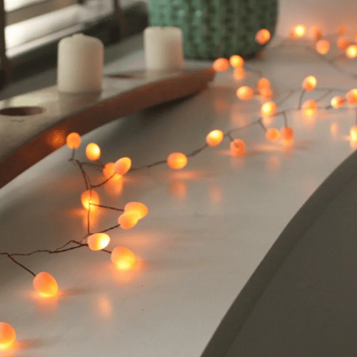 Teardrop Peach String Lights | Indoor Lights