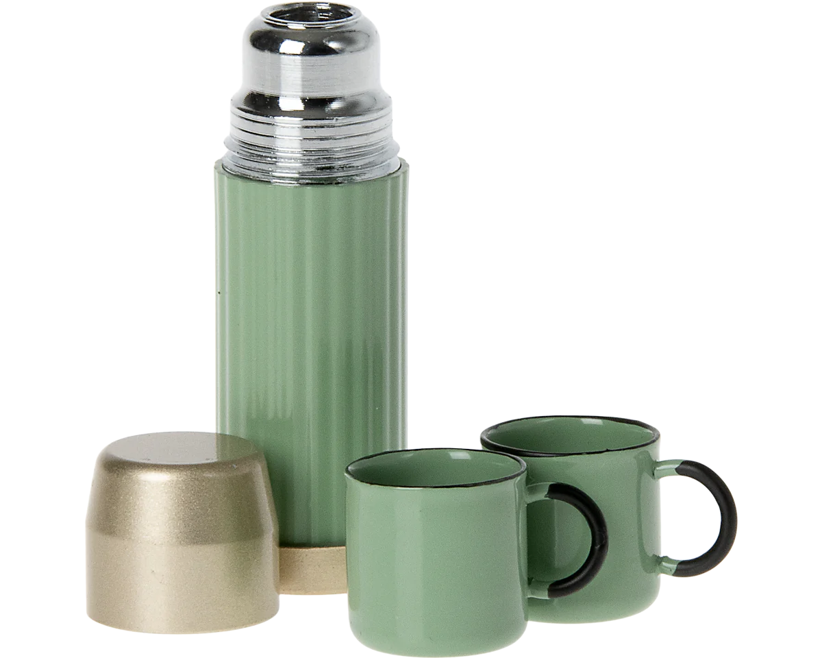 Maileg Thermos and cups - Mint | Dollhouse Miniatures