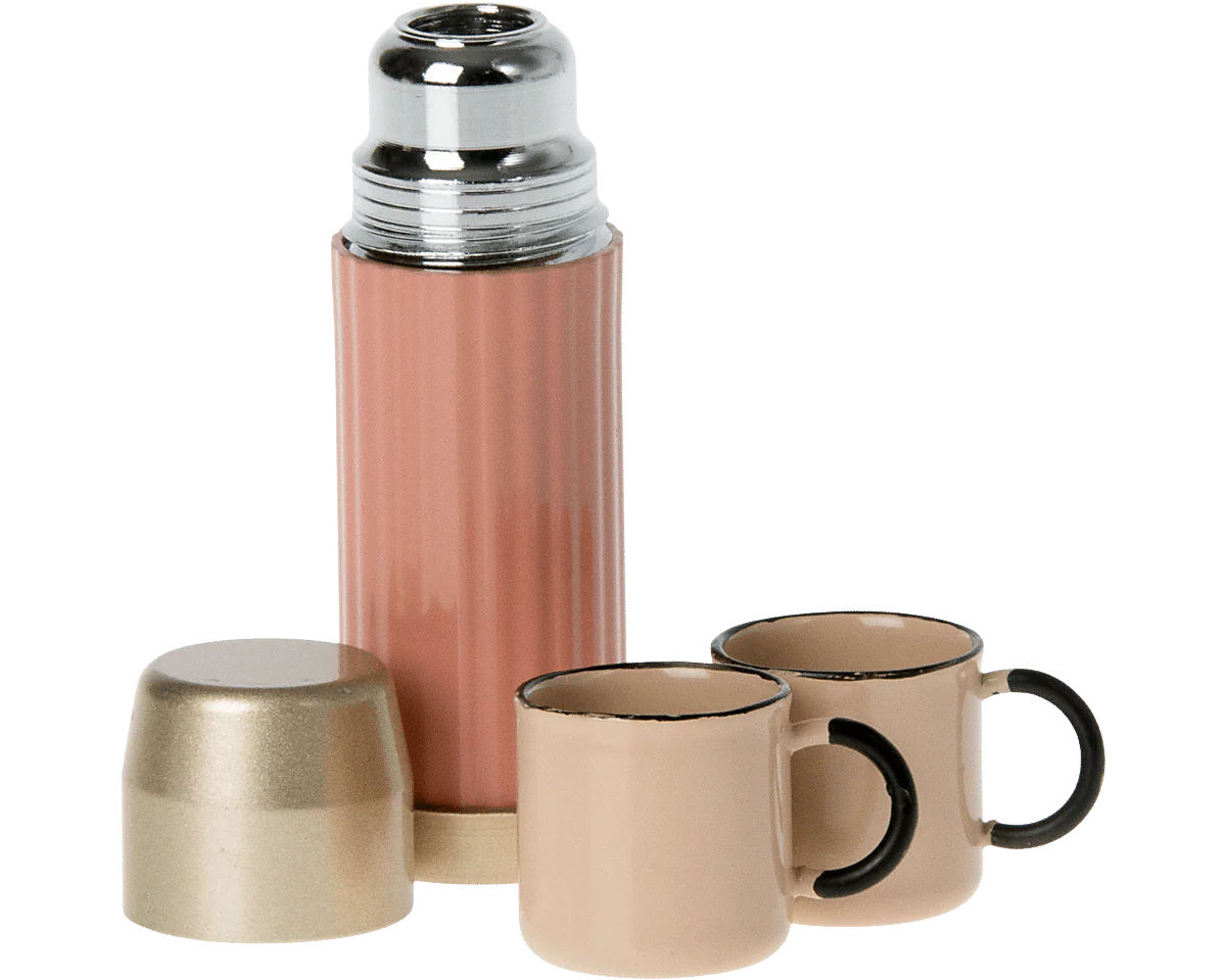 Maileg Miniature Pink Thermos and Cups | Collectable Dollhouse Miniatures
