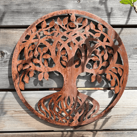 Rusty Wall Plaque - Tree of Life Round