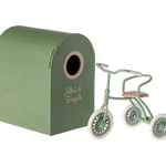 green maileg tricycle with hanger 