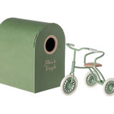 green maileg tricycle with hanger 
