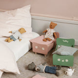 Wooden bed, Teddy dad - Dusty Green